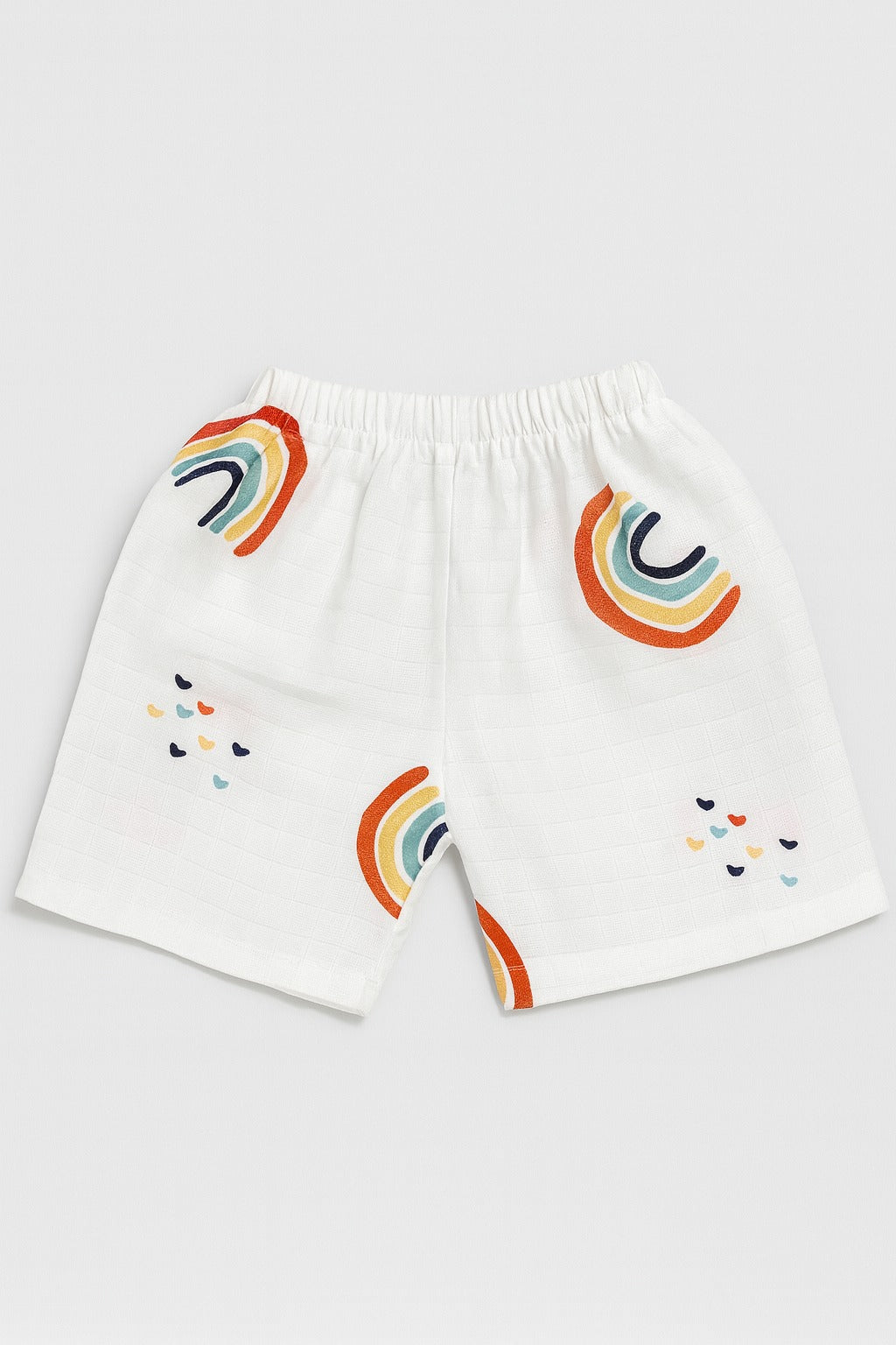 Half Sleeves Jhabla Set - Organic Cotton Muslin - Rainbow Dreams