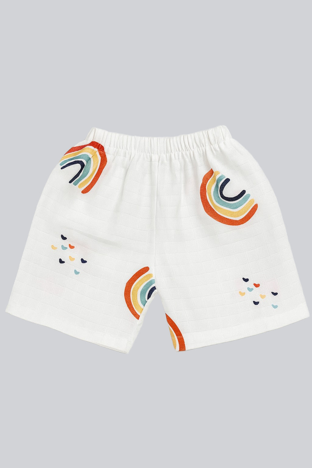 Half Sleeves Jhabla Set - Organic Cotton Muslin - Rainbow Dreams