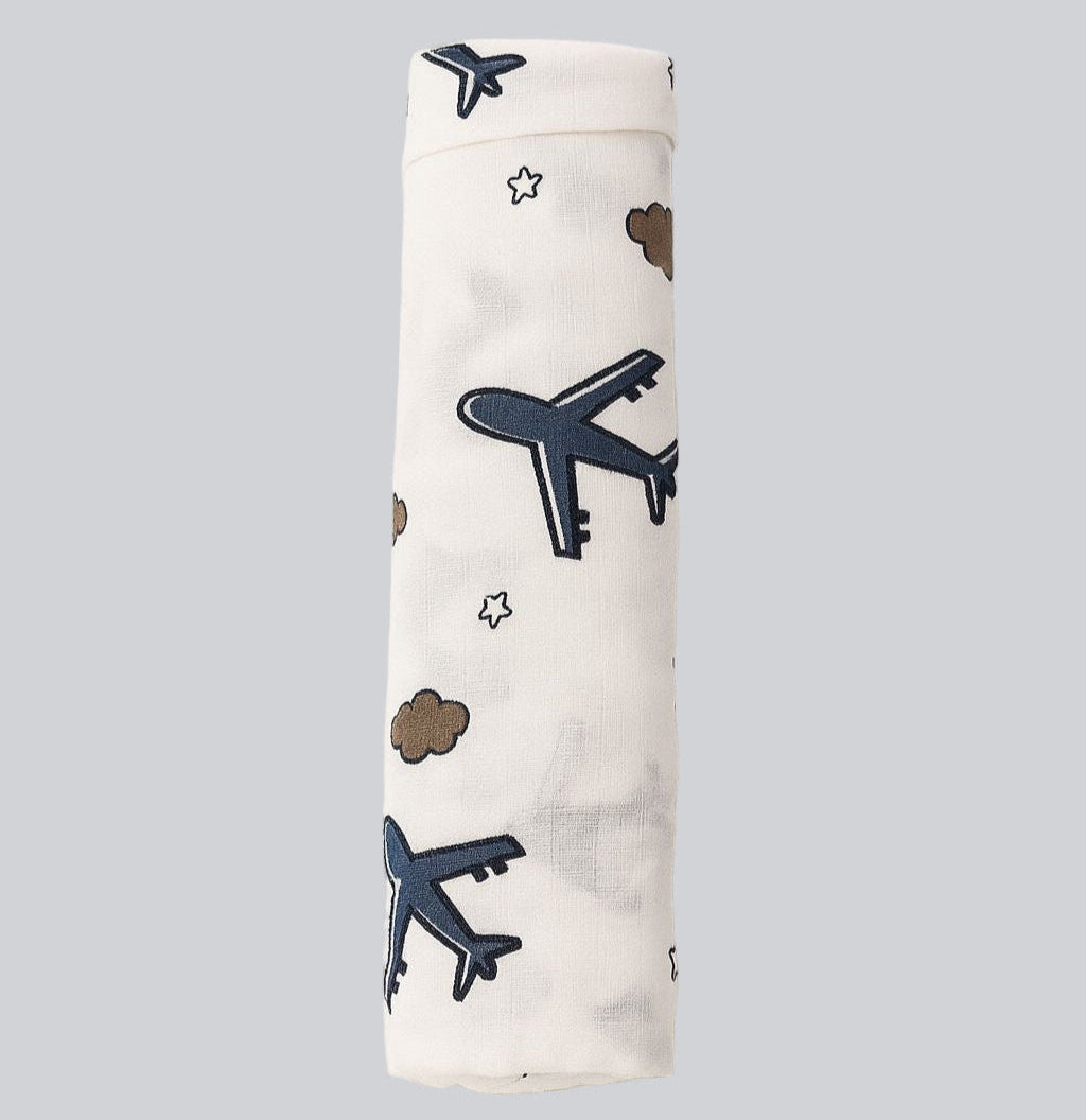 Baby Muslin Swaddle - Aeroplane Rides