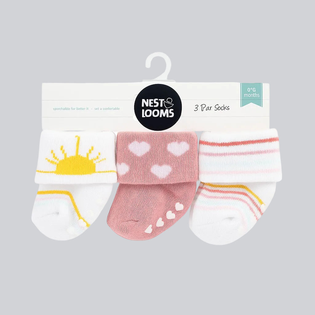 Knitted Antiskid Socks 3 pc set - Hearty Sunrise