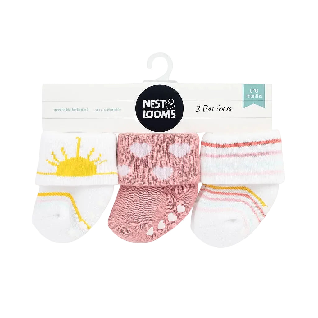 Knitted Antiskid Socks 3 pc set - Hearty Sunrise