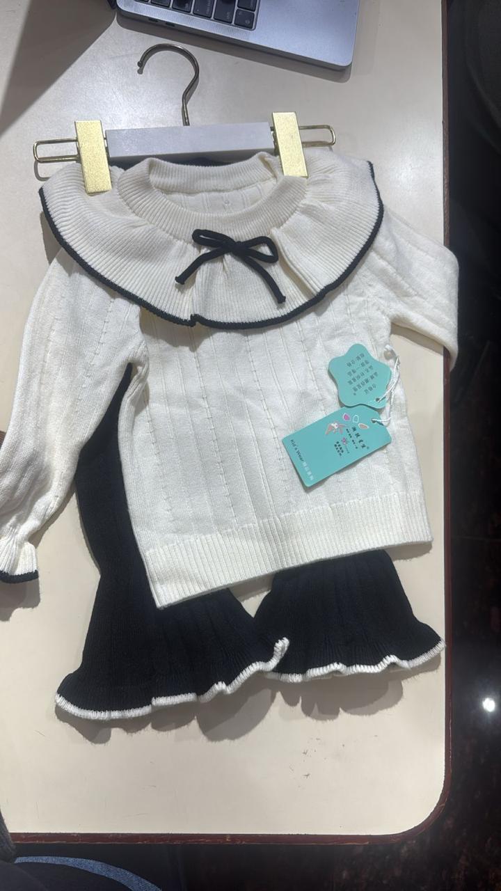 Knitted Ruffle Top & Pant Co-ord Set