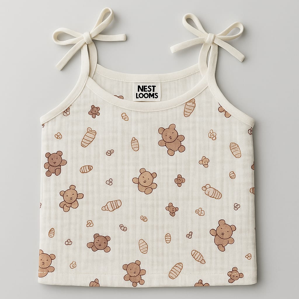 Dori Jhabla- Organic Cotton Muslin - Bear Snuggle