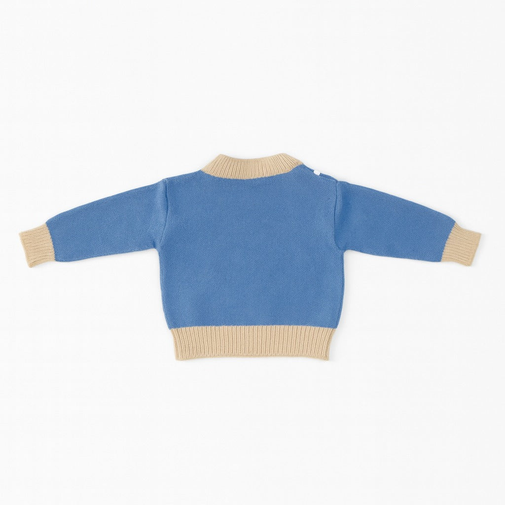 Knitted Baby Sweater - Blue Bolt Hero