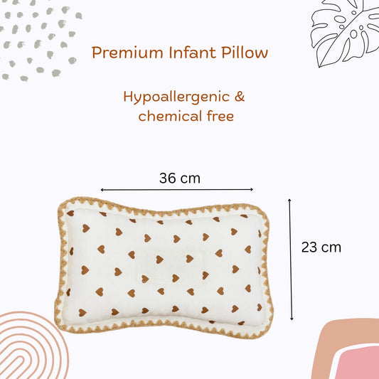 Rectangular Baby Pillow - Golden Heart
