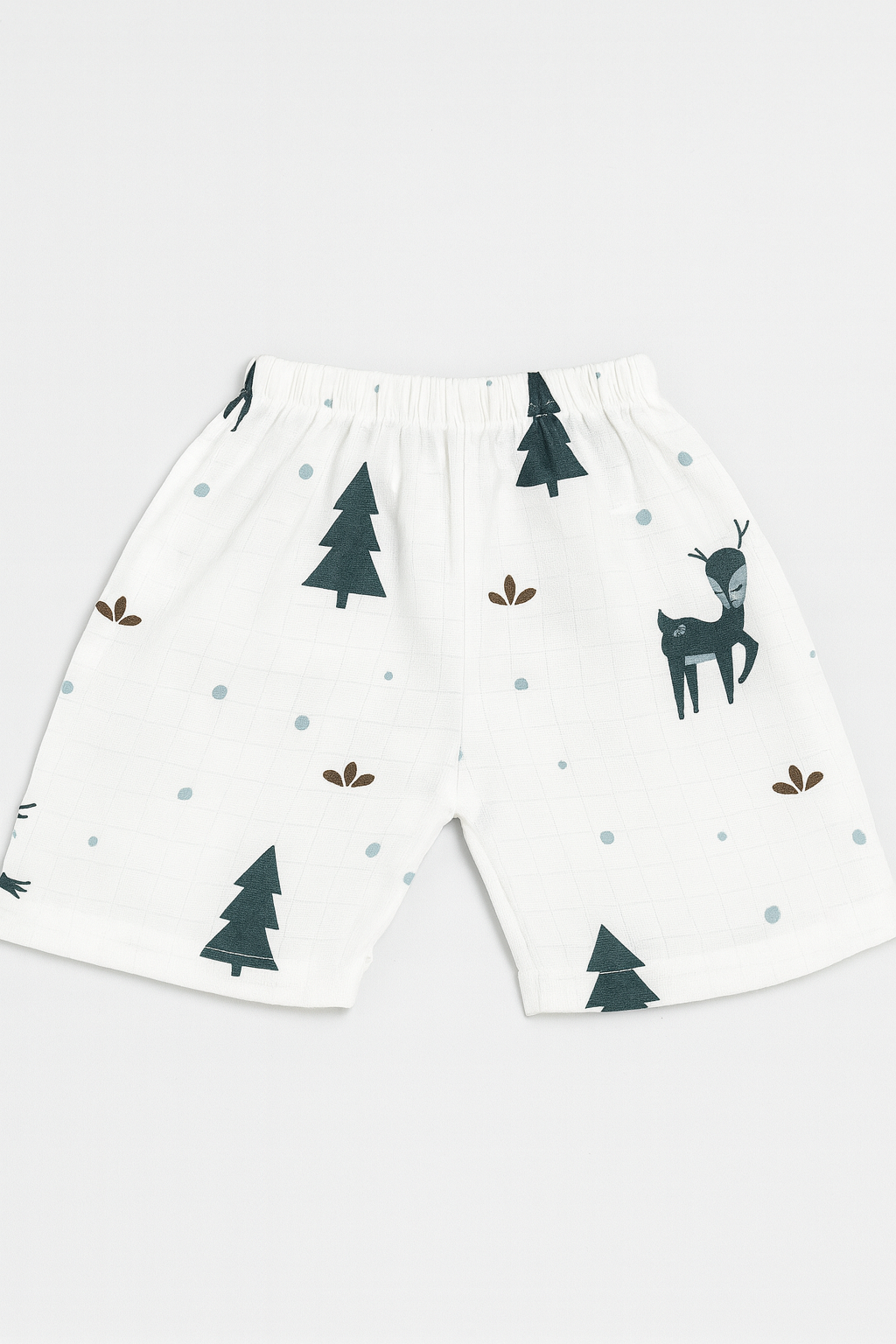 Half Sleeves Jhabla Set - Organic Cotton Muslin - Christmas wonderland