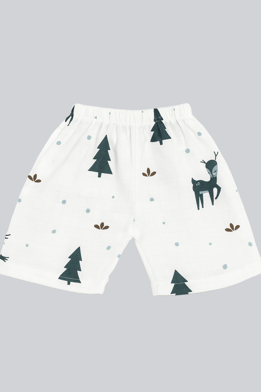 Half Sleeves Jhabla Set - Organic Cotton Muslin - Christmas wonderland