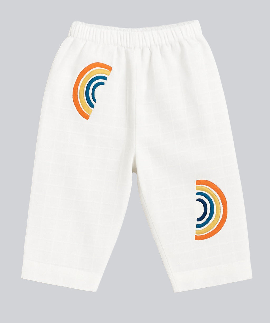 Muslin Full Sleeves Jhabla Set - Organic Cotton Muslin - Rainbow Dreams