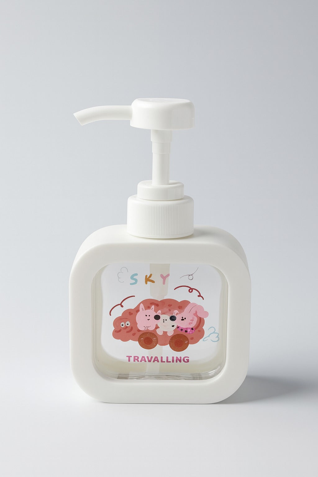 Soap Dispenser - Cartoon Design - White
