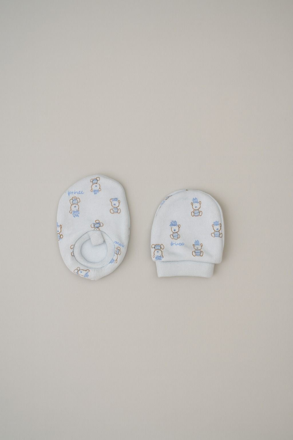 Baby Mittens & Booties- Sky Blue Teddy
