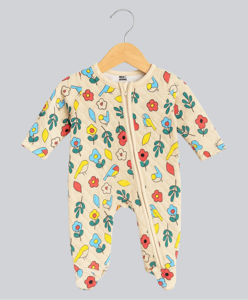 Quilted Sleepsuit - Little Garden