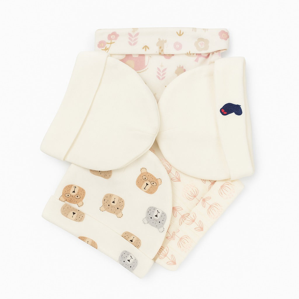 Unisex Baby Beanies Set of 5 - Tiny Chirpy