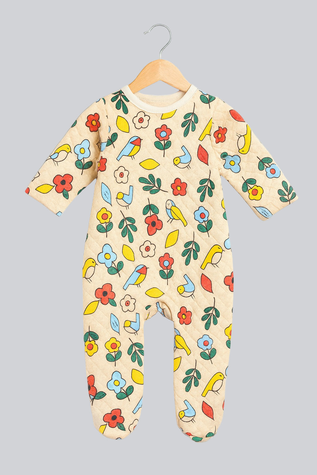 Quilted Sleepsuit - Little Garden