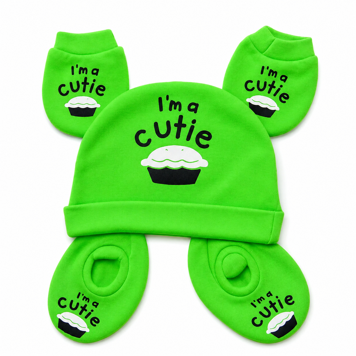 3 Pc Set - Mitten, Booties, Beanie 2