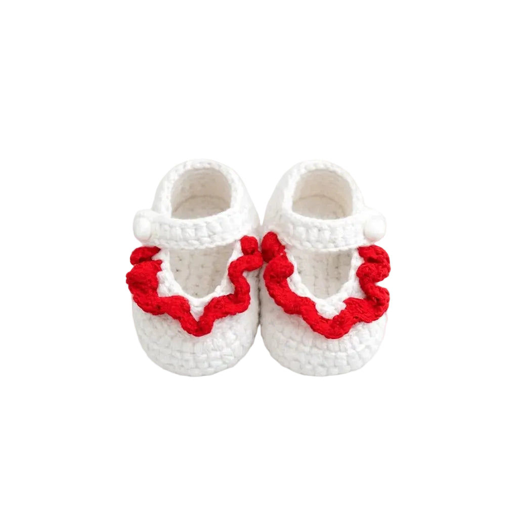 Baby Crochet Frill Booties - Frosty Flare