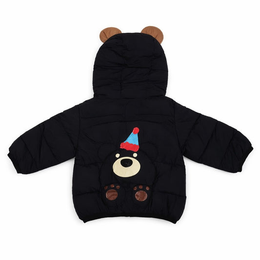 Hooded Puffer Jacket - Midnight Teddy