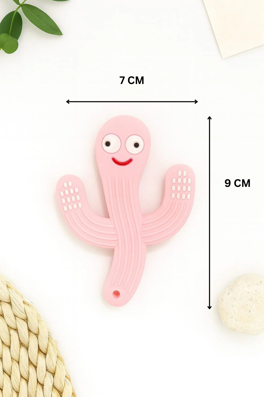Silicone Cartoon Teether - Cactus (Pink)