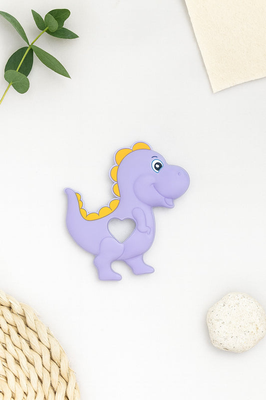 Silicone Cartoon Teether - Dinosaur (Purple)