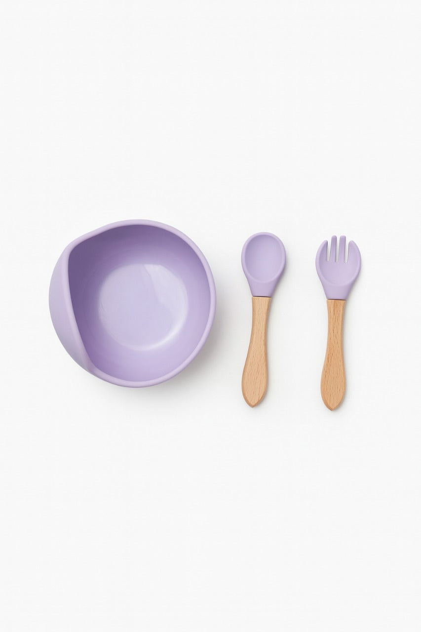 8 pcs Silicone Feeding Sets - Purple Elephant