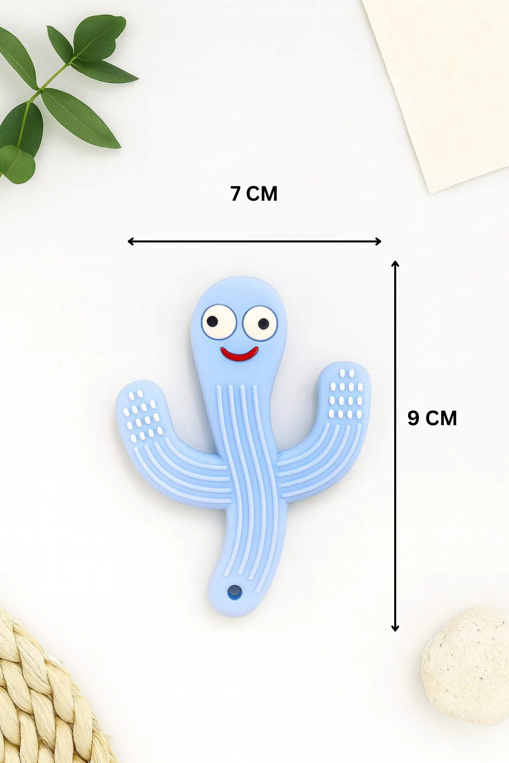 Silicone Cartoon Teether - Cactus (Blue)
