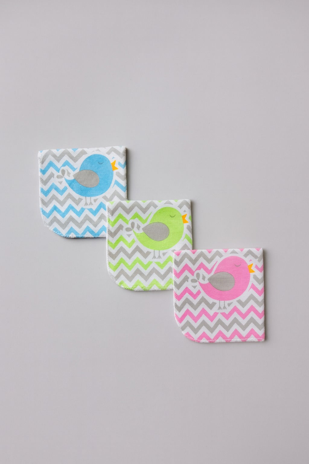 Washcloth For Baby- 3pc set -Small (Blue, Green, Pink)