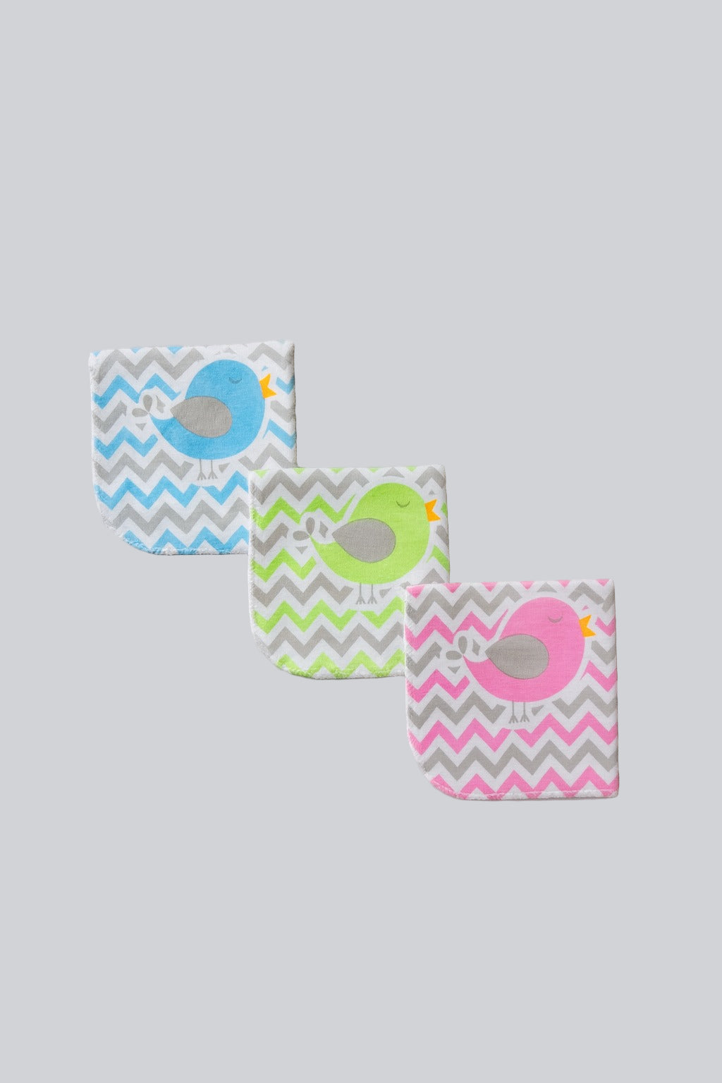 Washcloth For Baby- 3pc set -Small (Blue, Green, Pink)