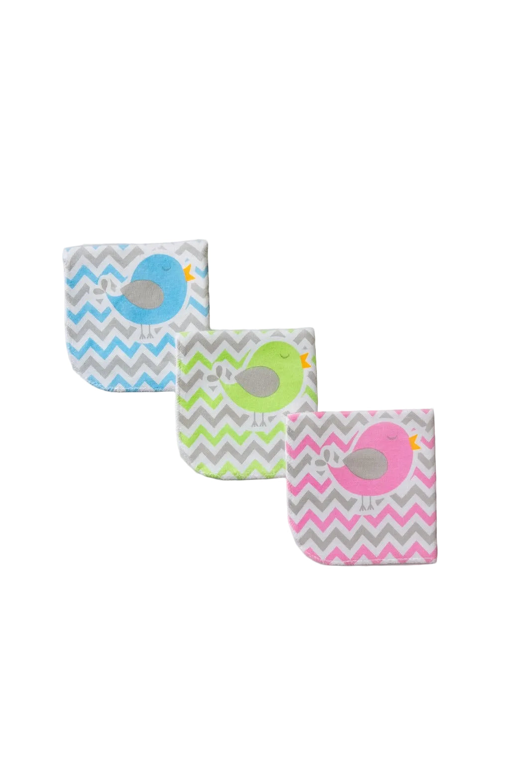Washcloth For Baby- 3pc set -Small (Blue, Green, Pink)