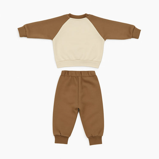 Winter Sweatshirt & Jogger Pants Co-ord Set - Honey Dinosaur
