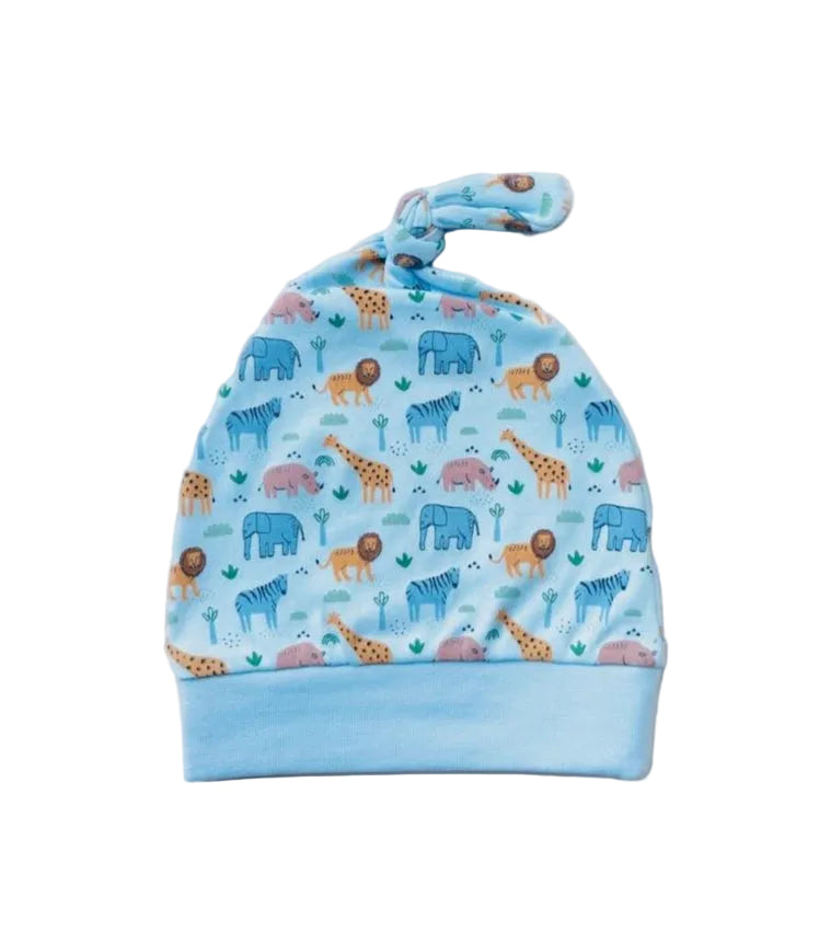 Baby beanie - Animals (Blue)