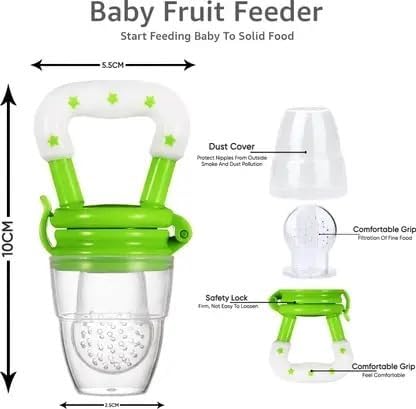Silicone Fruit Nibbler - Green Star Handle