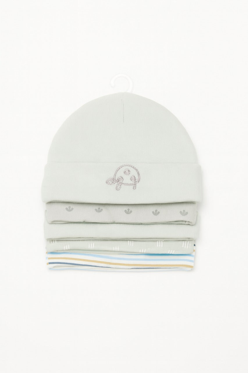Unisex Baby Beanies Set of 5 - Mint Meadow