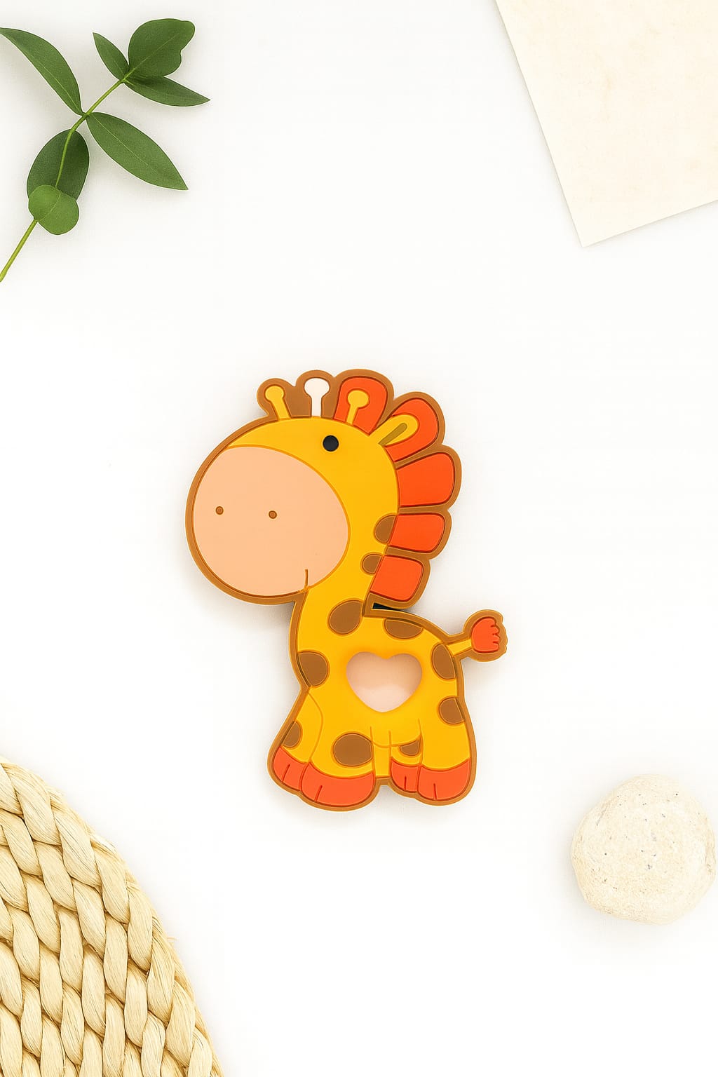 Silicone Cartoon Teether-Giraffe (Orange)