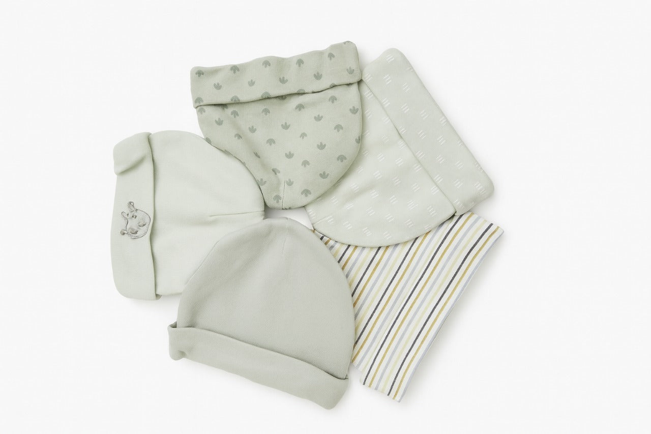 Unisex Baby Beanies Set of 5 - Mint Meadow