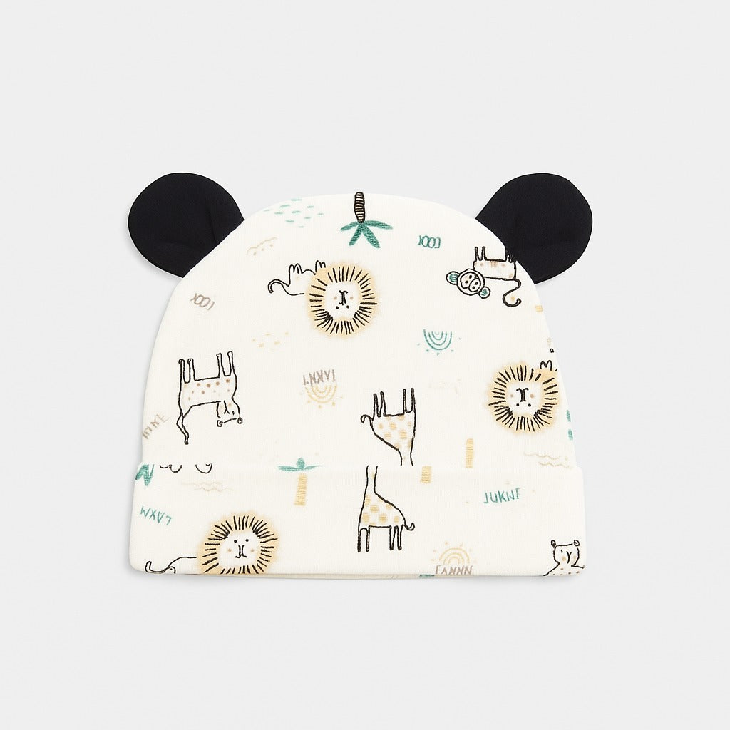 Beanie With Teddy Ears - Wild Wonder