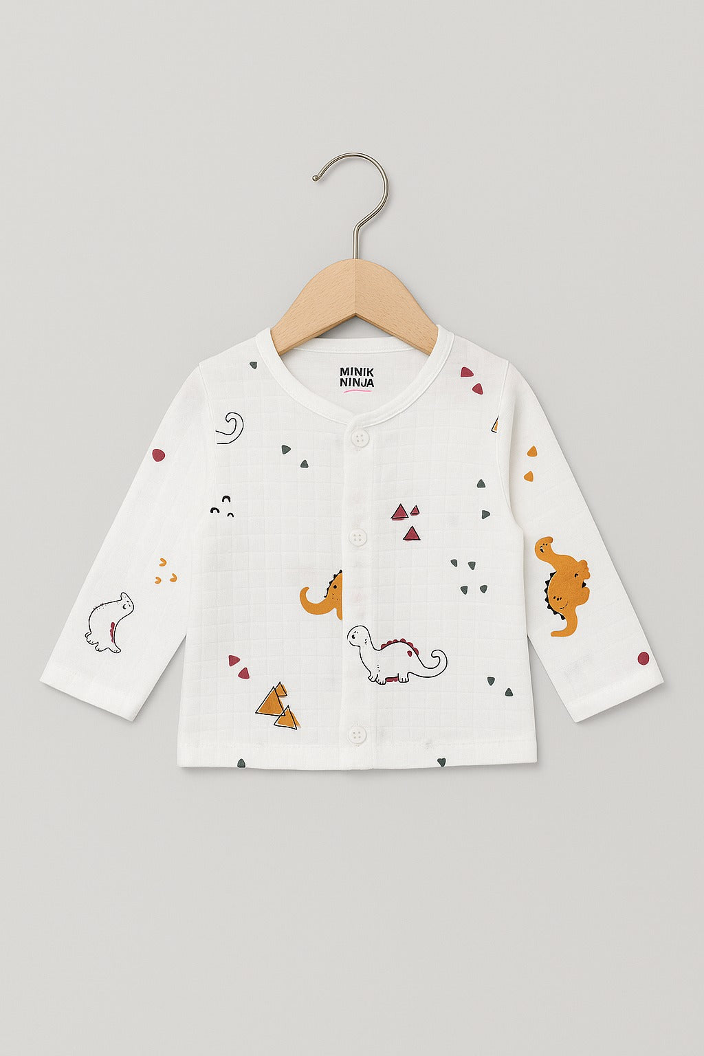Muslin Full Sleeves Jhabla Set - Organic Cotton Muslin - Dinoland