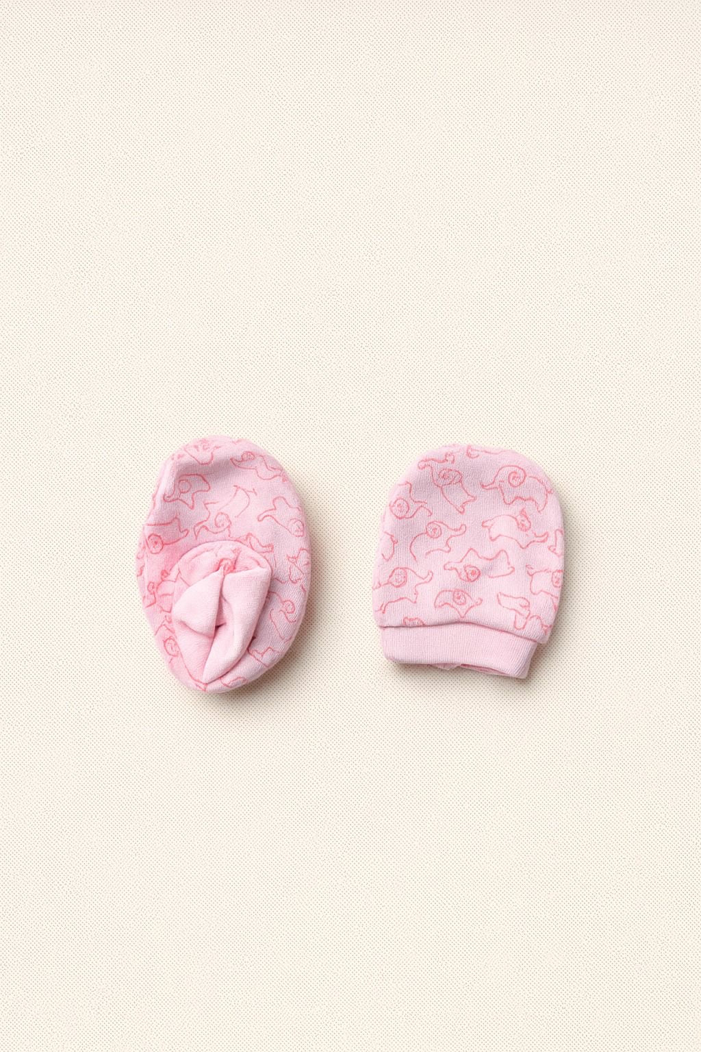 Baby Mittens & Booties- Pink Animal