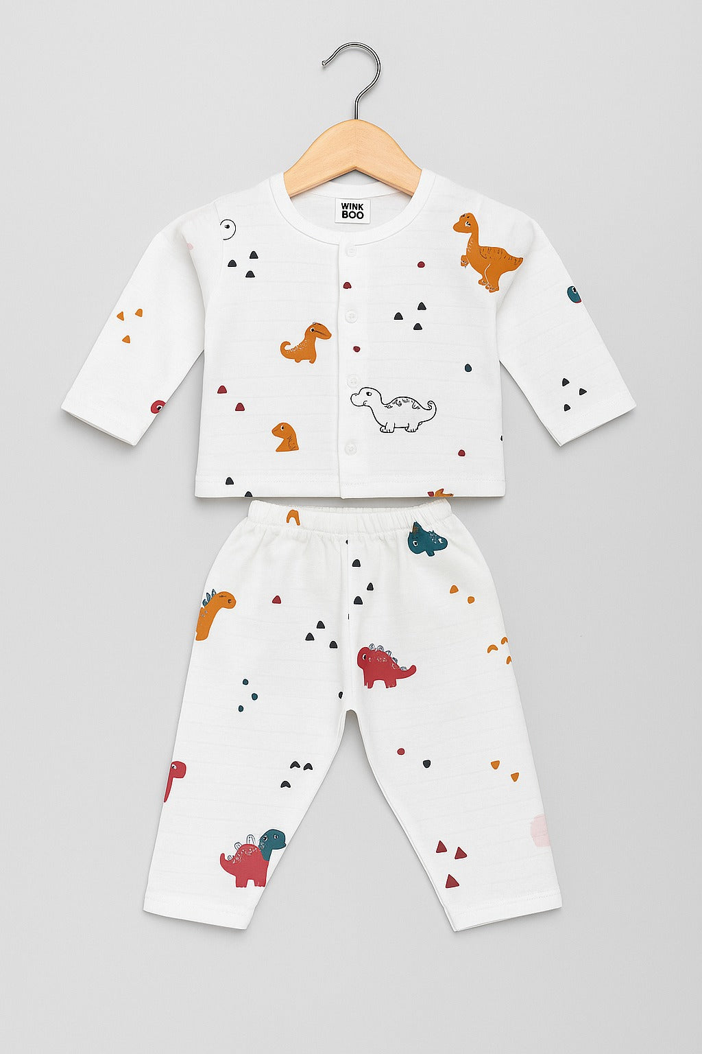 Muslin Full Sleeves Jhabla Set - Organic Cotton Muslin - Dinoland