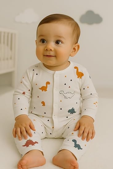 Muslin Full Sleeves Jhabla Set - Organic Cotton Muslin - Dinoland