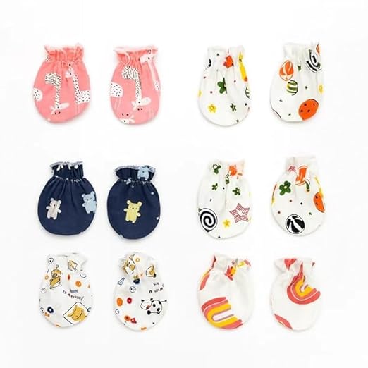 Baby Assorted Mittens - Set of 6 Mix Print