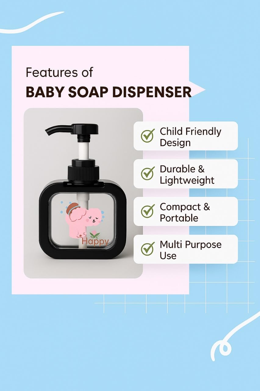 Soap Dispenser - Cartoon Design - Black
