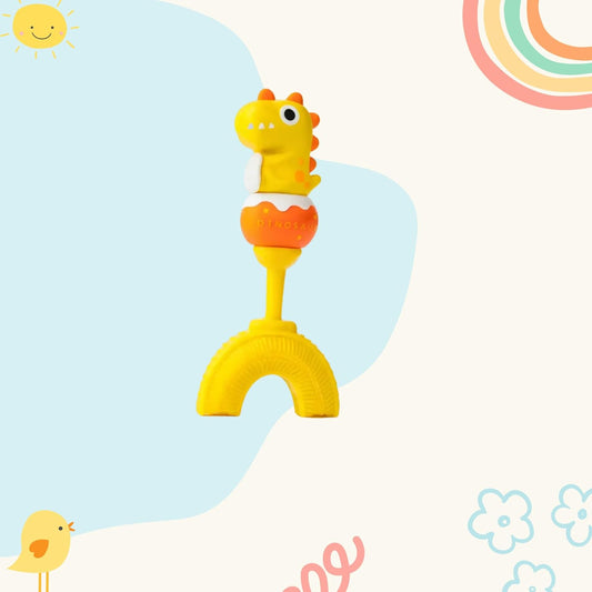 U-Shaped Toothbrush - Yellow DIno
