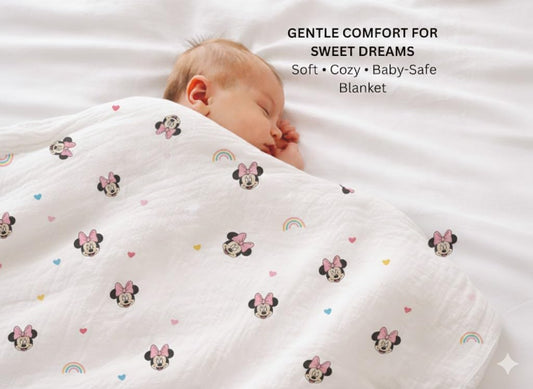 Organic Cotton Muslin Blanket - Mickey Love