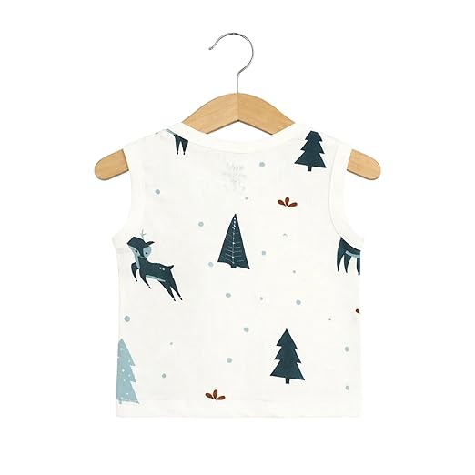 Sleeveless Jhabla With Button - Christmas Wonderland