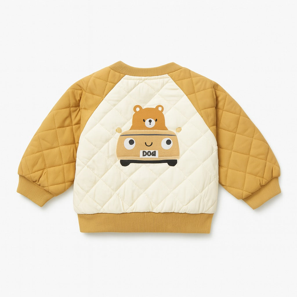 Baby Puffer Jacket With 2 Pockets - Beige Bear