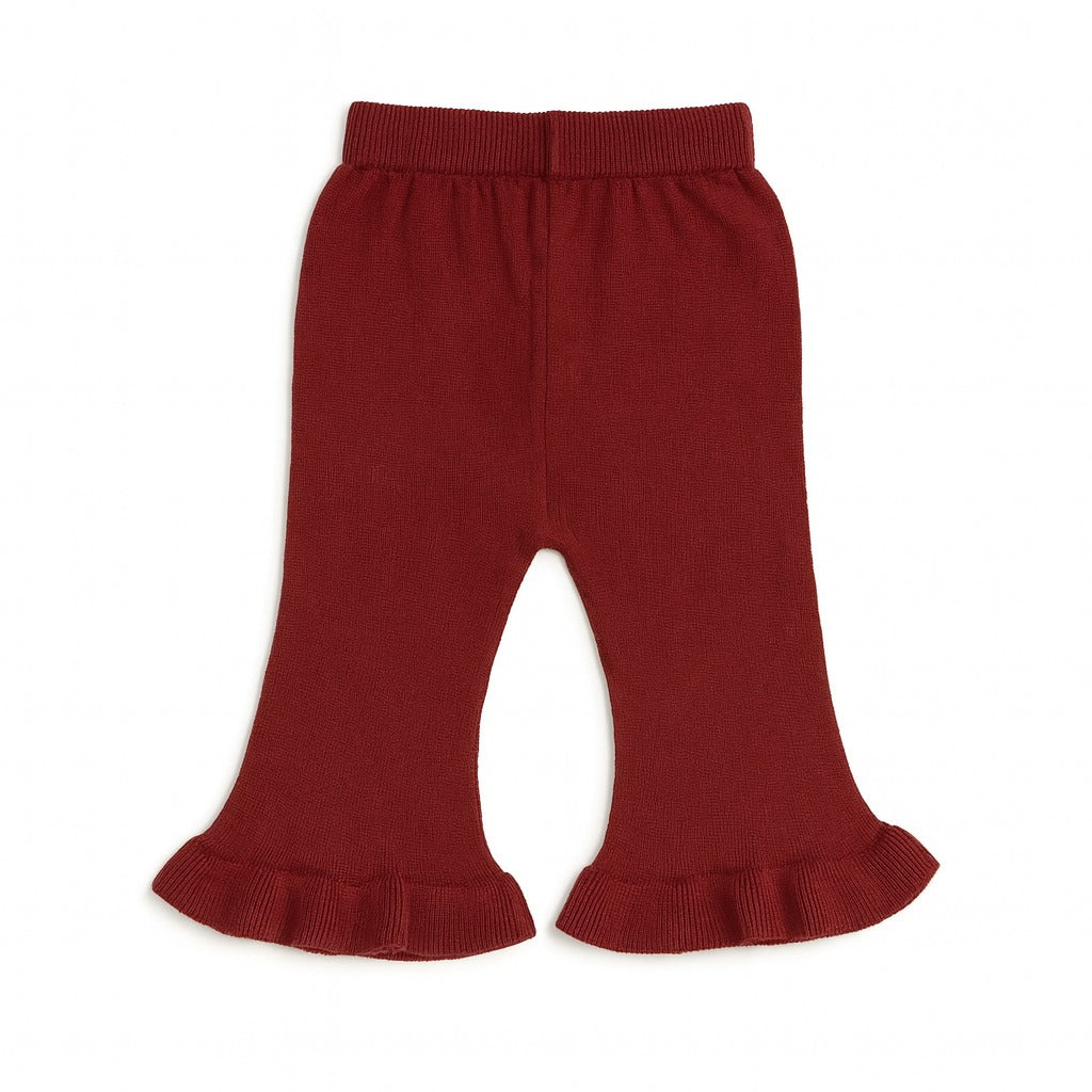 Knitted Top & Pant Co-ord Set - Cherry Mini Bow