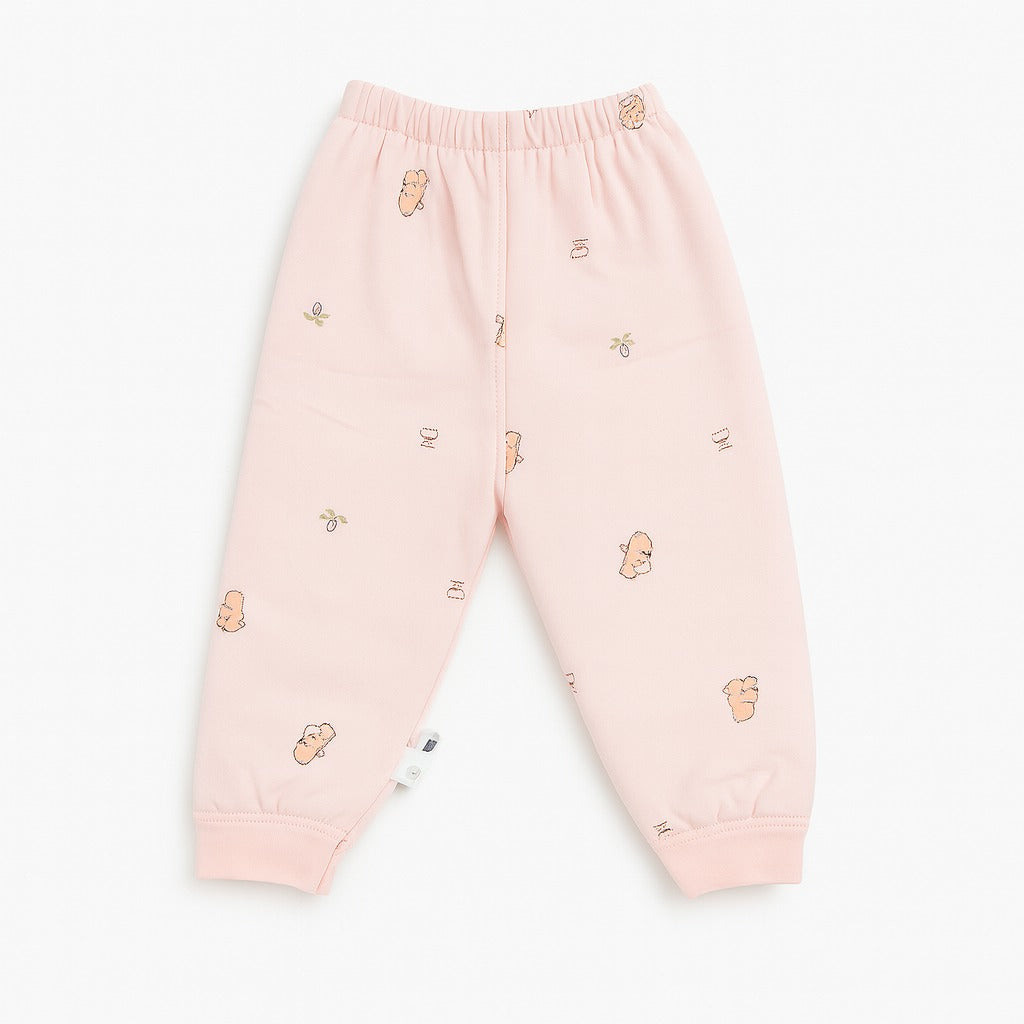Full Sleeves Baby Top & Pajama Set - Pink Dino