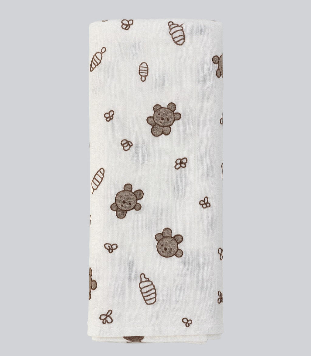 Baby Muslin Swaddle - Bear Snuggle