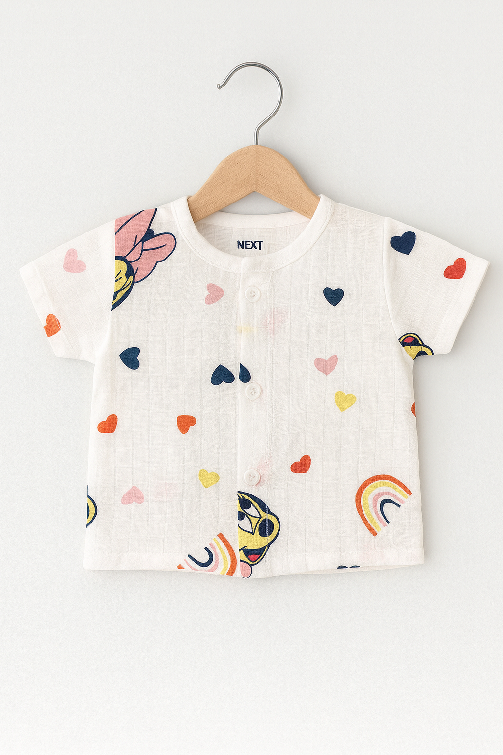 Half Sleeves Jhabla Set - Organic Cotton Muslin - Mickey Love