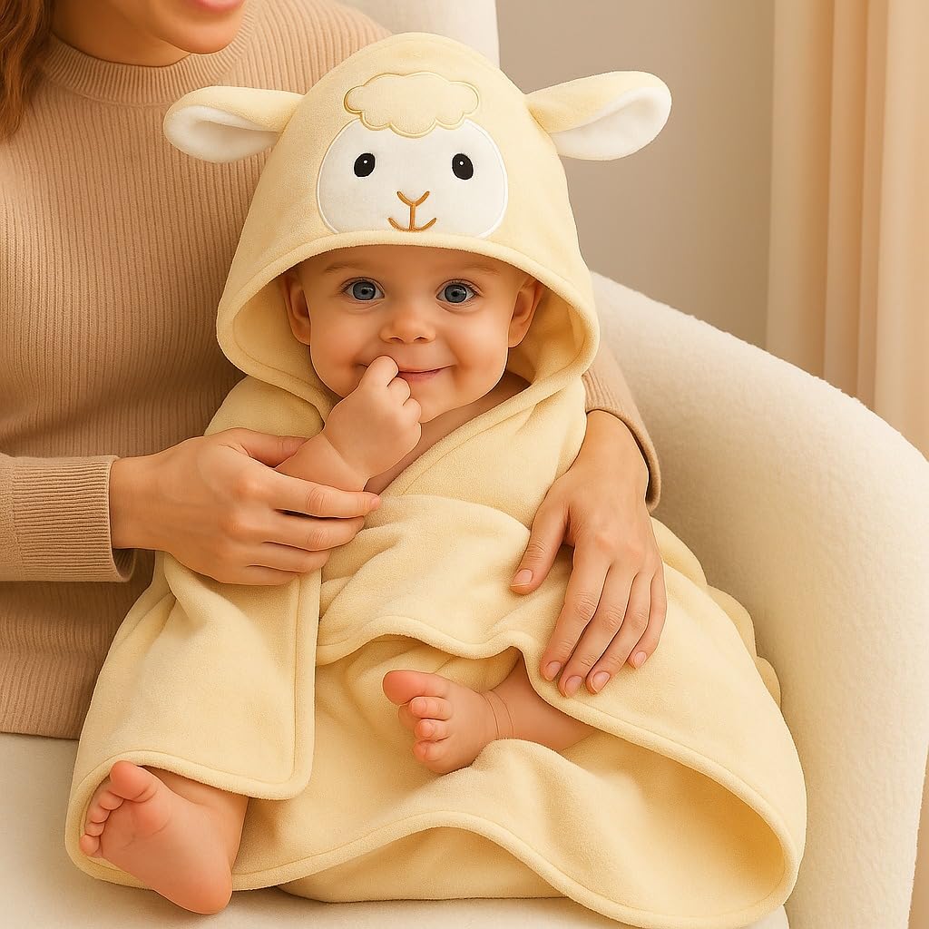 Baby Hooded Towel – Cuddly Sheep