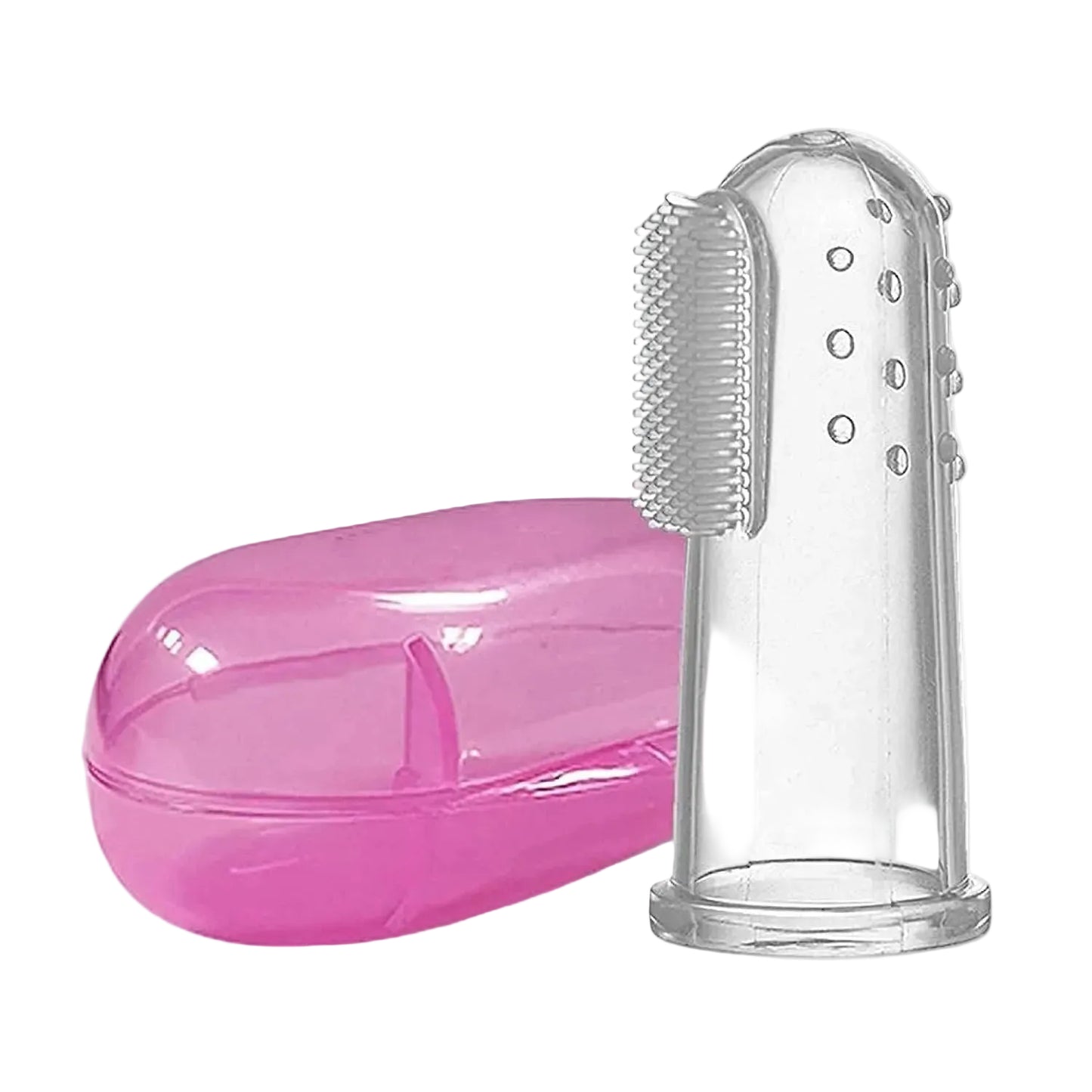 Finger ToothBrush With Case - Pink